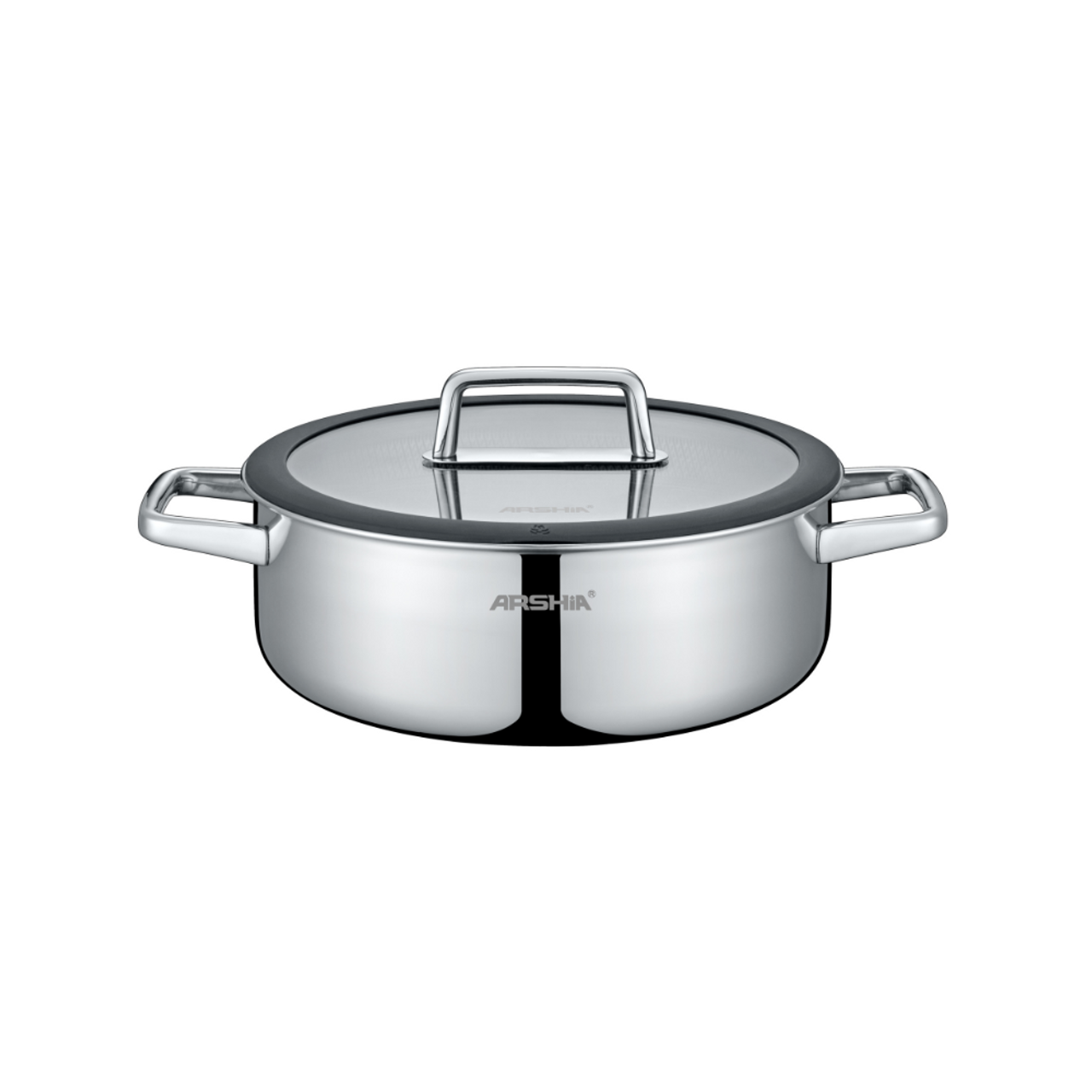 ماهیتابه دو دسته کف لیزری 28سانت عرشیا مدلSS050-3341